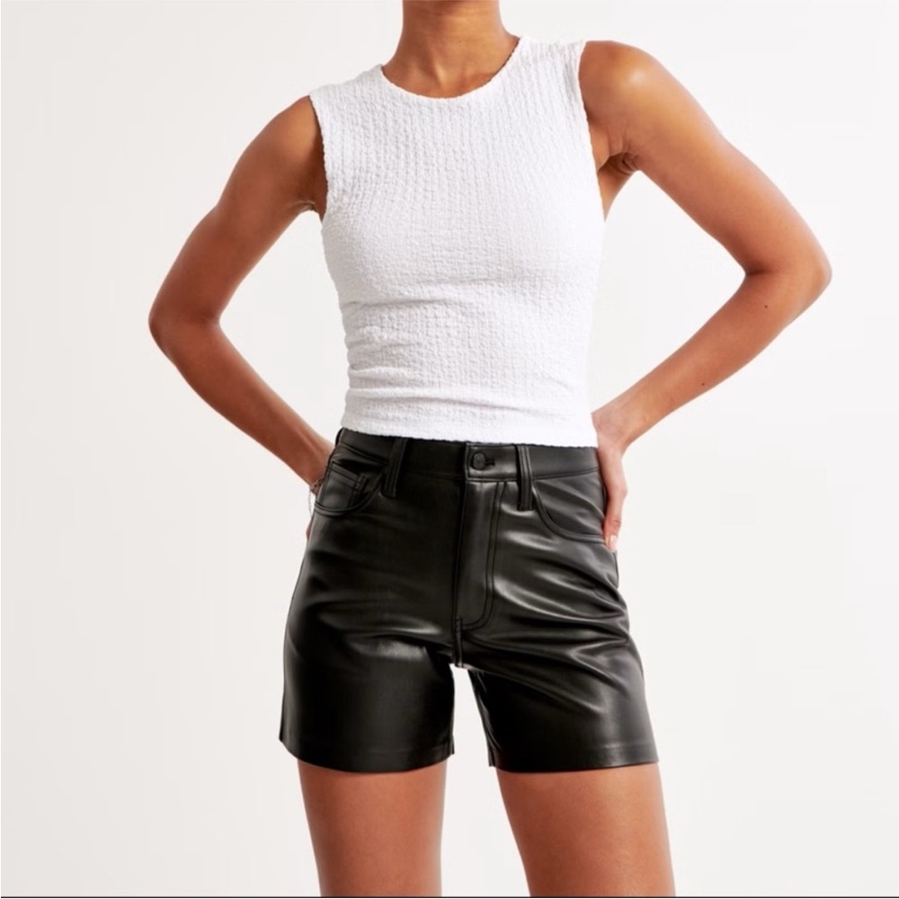 ABERCROMBIE VEGAN LEATHER DAD SHORTS